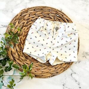 Baby Gap Toddler Girls White Floral Denim Shorts, sz 12-18m